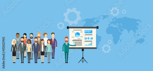 Business People Group Presentation Flip Chart Finance