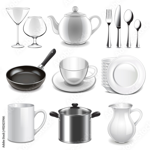 Water drinks icons vector set