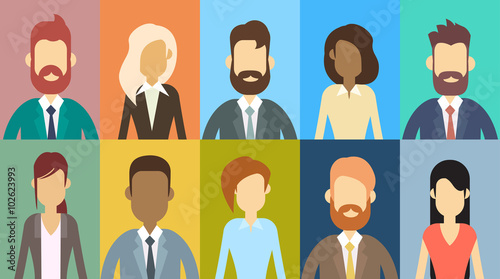 Profile Avatar Set Icon Business People, Portrait Businesspeople Collection Face