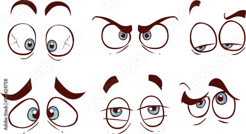 set of cartoon eyes on white background