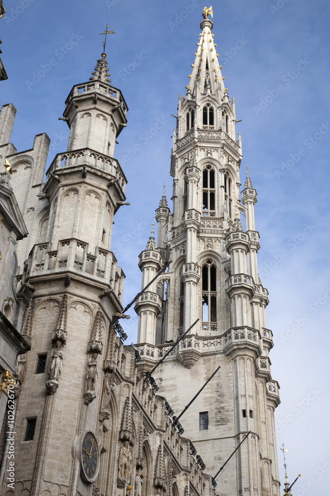 Tower of City Hall, Gran Place - Main Square, Brussels