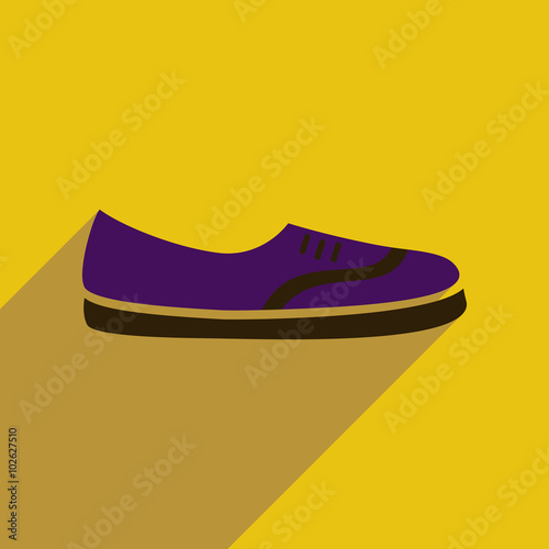 Flat icon with long shadow moccasin shoes