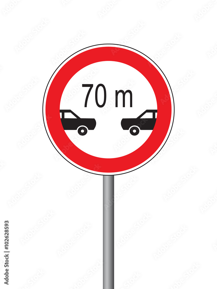 minimum following distance - traffic sign minimum following distance - traffic sign