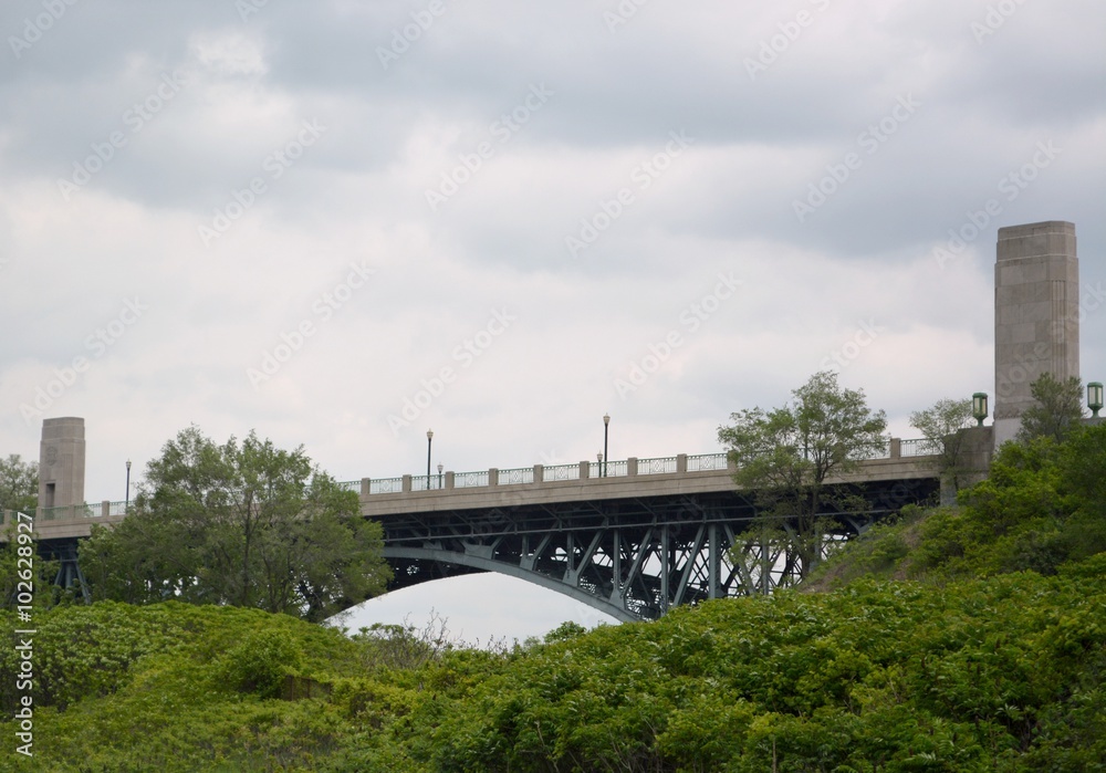 Thomas B. McQuesten High level a cantilever deck truss type bridge on York Boulevard in Hamilton Ontario, Canada Thomas B. McQuesten High level a cantilever deck truss type bridge on York Boulevard in Hamilton Ontario, Canada