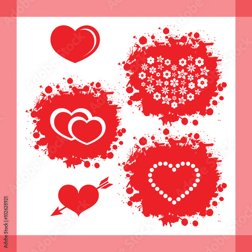 Set of vector heart shapes