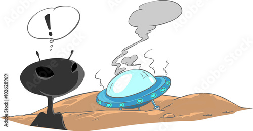 vector illustration of a ufo