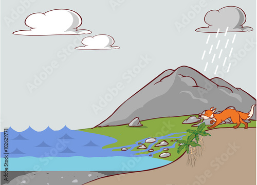 vector illustration of a phosphorus cycle