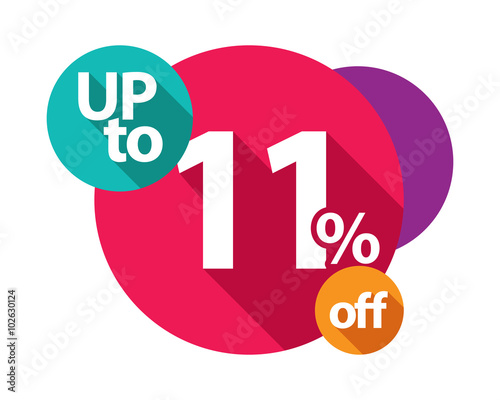 up to 11% discount logo colorful circles