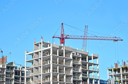 Crane and construction site