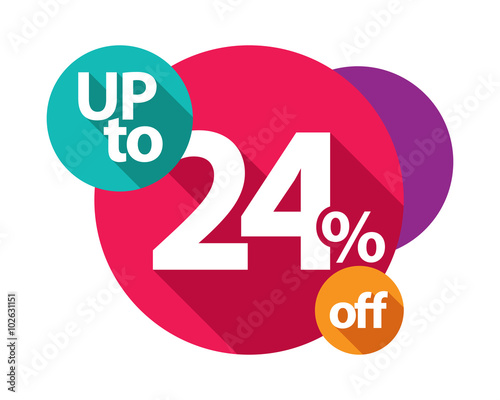up to 24% discount logo colorful circles
