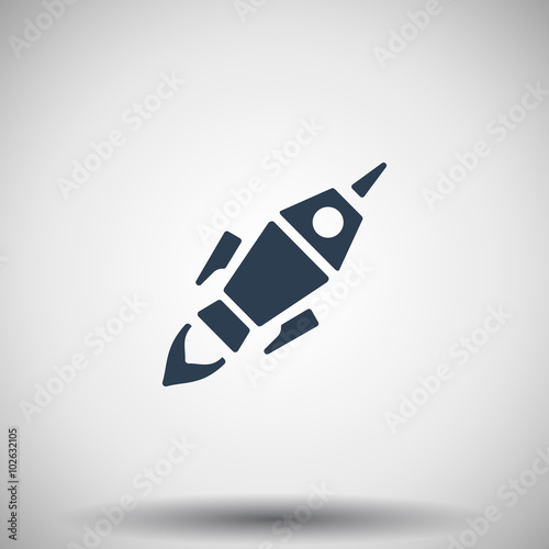 Flat black Rocket Launch icon