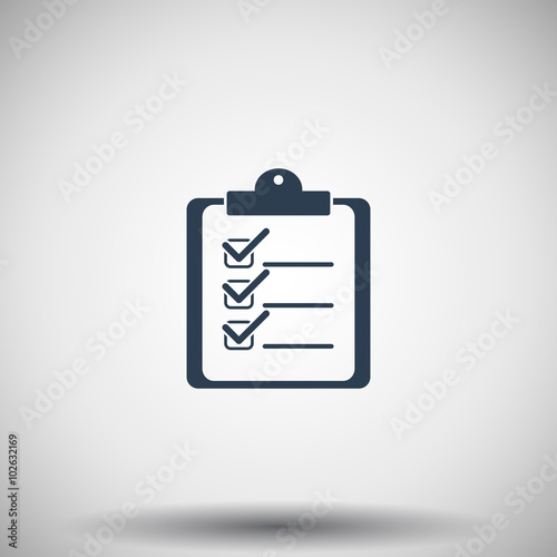 Flat black Clipboard Checklist icon
