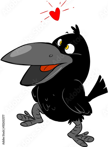 white background vector illustration of a love the crows