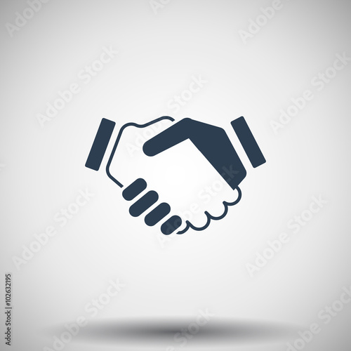 Flat black Handshake Agreement icon