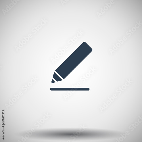 Flat black Sign Here icon