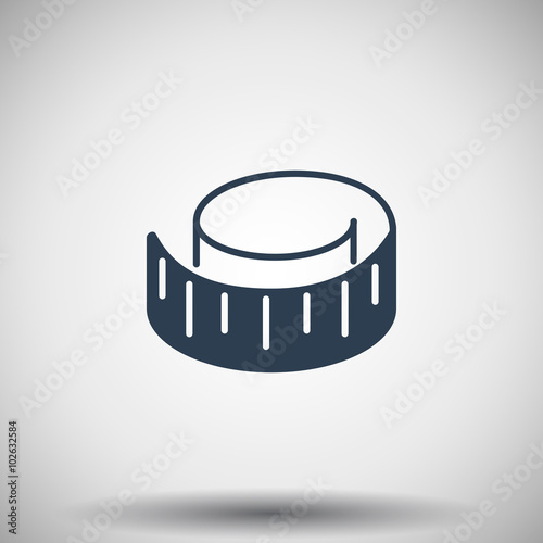 Flat black Measuring Tape icon
