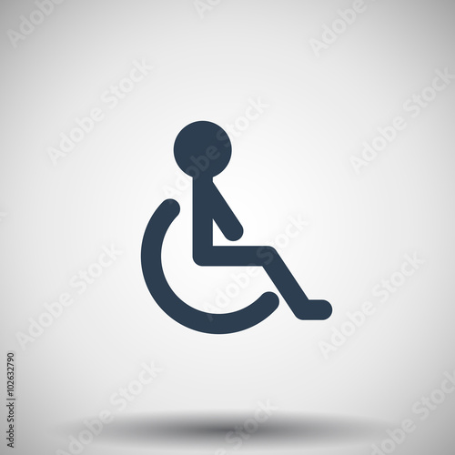 Flat black Wheel Chair icon