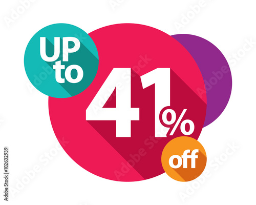 up to 41% discount logo colorful circles