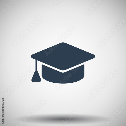 Flat black Graduation Cap icon
