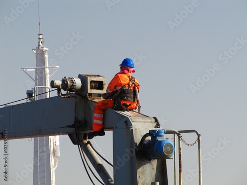 Maintanance of crane on board tanker vessel
