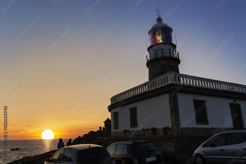 Corrubedo lighthouse at sunset