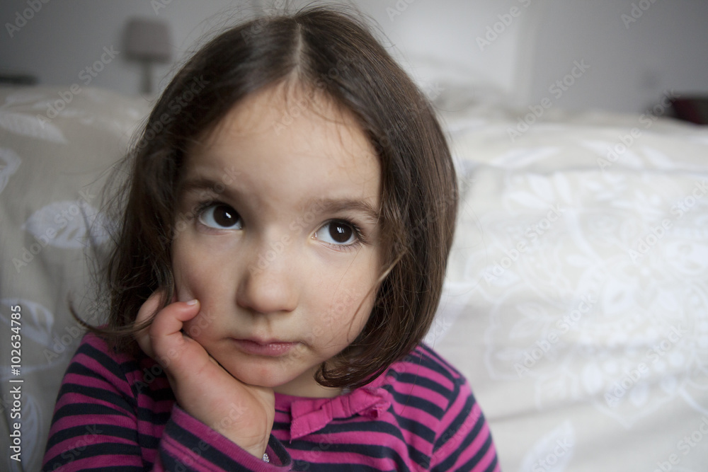 Hopeful three years old little girl Hopeful three years old little girl