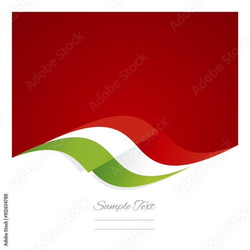 Abstract Italian flag ribbon red background