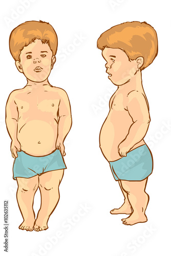  white backround vector illustration of a dwarf child