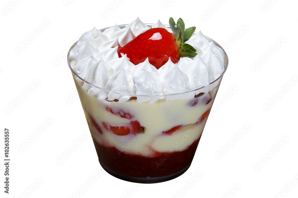 Strawberry mousse with whipped cream Strawberry mousse with whipped cream