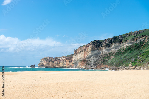 Main beach in Nazare, a surfing paradise town