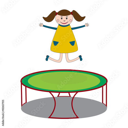 Girl jumping on trampoline