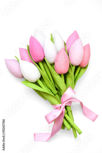 Fototapeta Naklejka Na Ścianę i Meble -  Tulips on a white background.