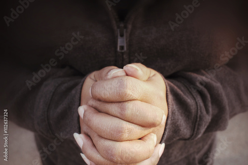 Woman hands praying