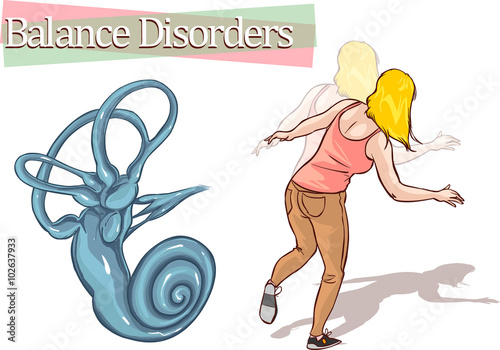 white background vector illustration of abalance disorder