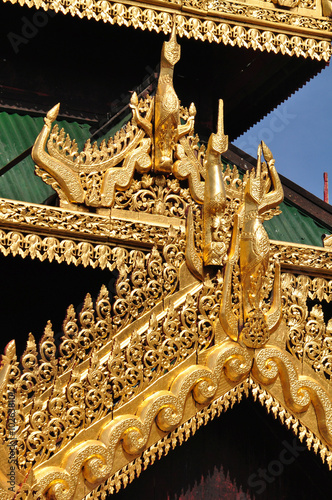 Beautiful detail of Kyaik Hwaw Wun Pagoda, Thanlyin,Myanmar. photo