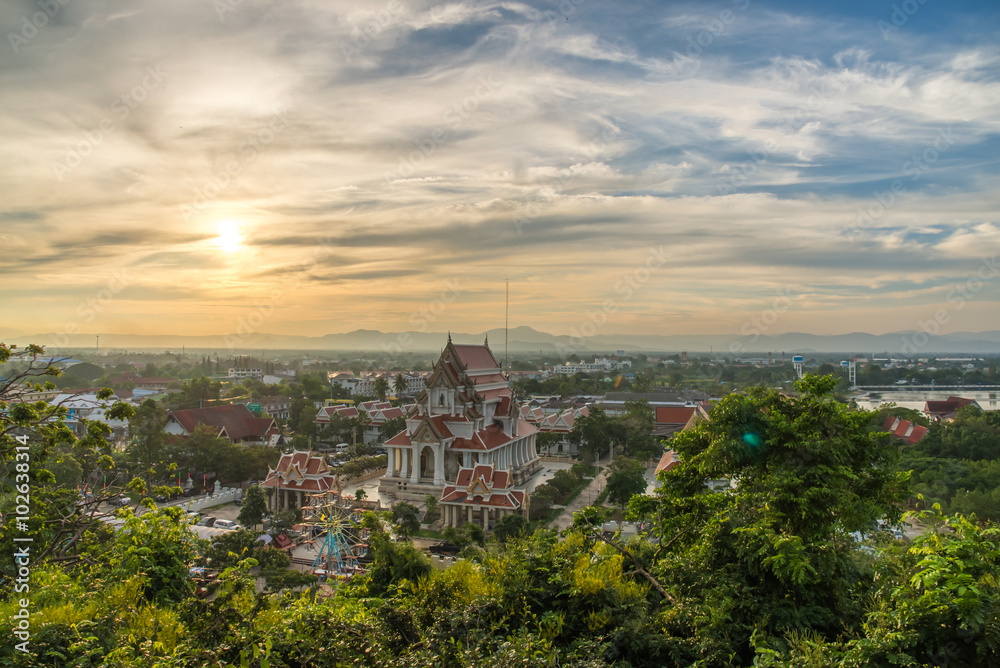 View of Downtown Prachuap Khiri Khan District from Thailand.