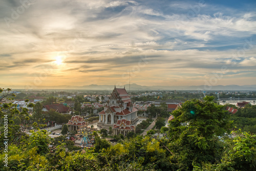 View of Downtown Prachuap Khiri Khan District from Thailand.