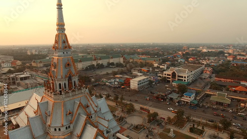 aerial view of wat sothorn temple eastern of thailand photo
