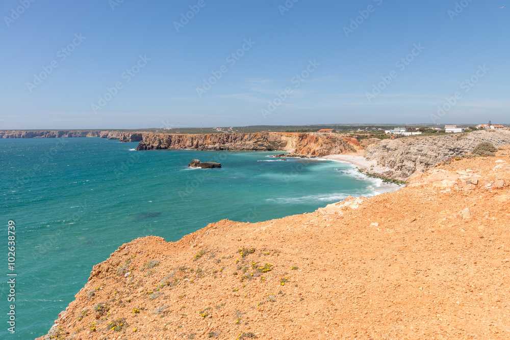 Coastline and beach in Sagres, Algarve, Portugal