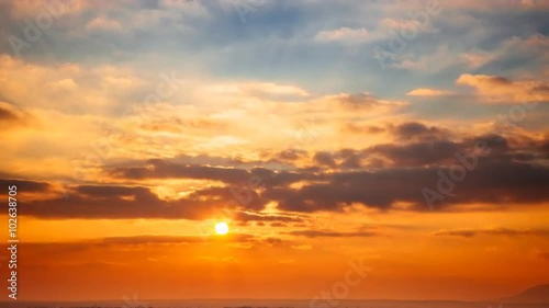 Extremely beautiful and vibrant amazing sunset with clouds in Zagreb, Croatia, 4k