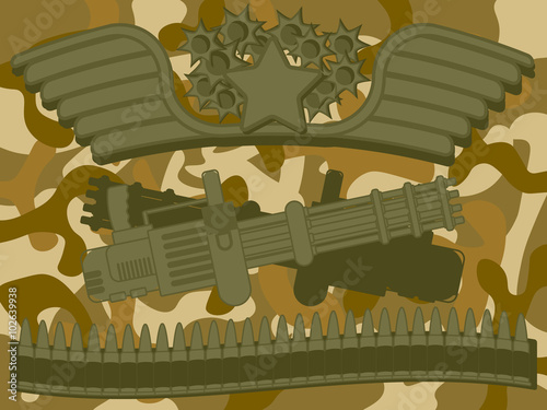 Military Logo Machine Gunner