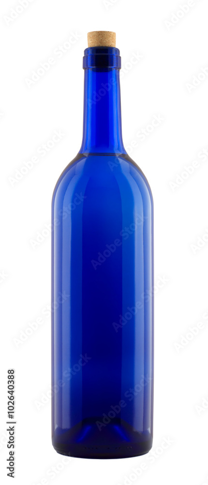 Wine bottle is isolated on white background. Vertically standing wine bottle.No label Wine bottle is isolated on white background. Vertically standing wine bottle.No label