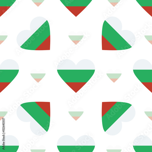 Free Download Bulgaria flag heart seamless pattern. Patriotic Bulgaria flag ba - GFXLoad