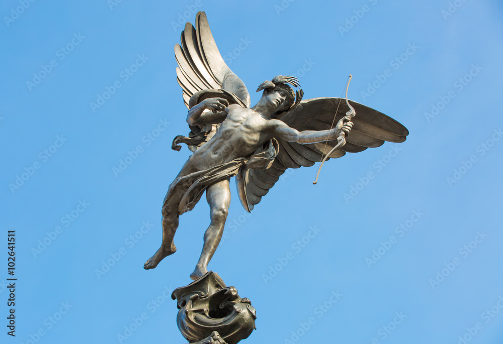 Eros Statue at Piccadilly Circus, London, UK