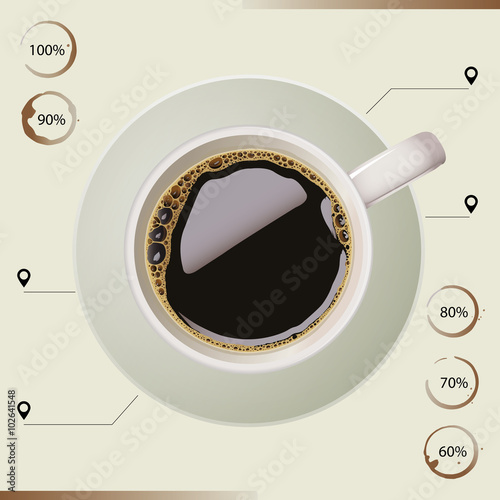 The coffee infographics, set elements for creating your own infographic. Vector illustration