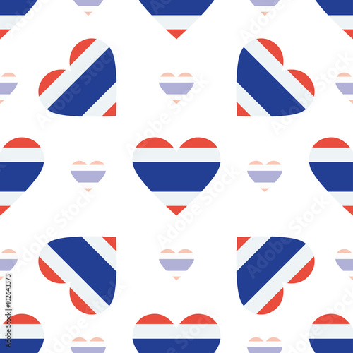 Free Download Thailand flag heart seamless pattern. Patriotic Thailand flag ba - GFXLoad