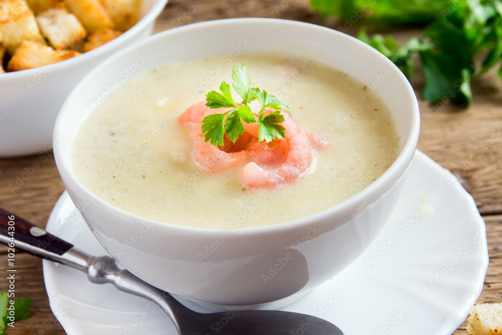cream soup with shrimps cream soup with shrimps