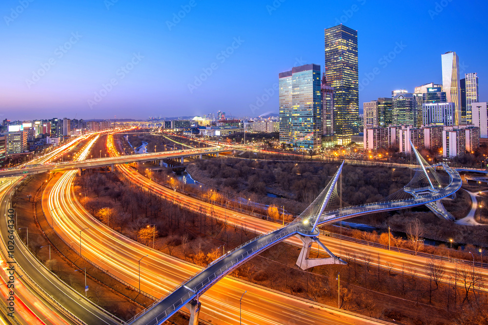 Singil District, Seoul, South Korea skyline at night. Singil District, Seoul, South Korea skyline at night.