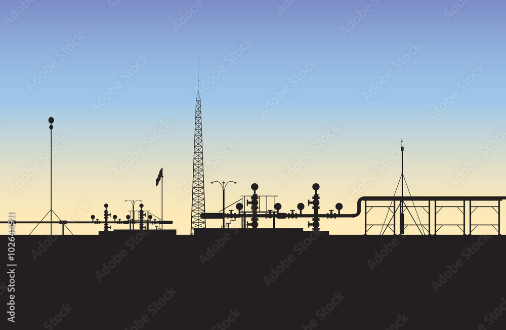Fototapeta premium Extraction of natural gas (The Middle East) / Image of the proce