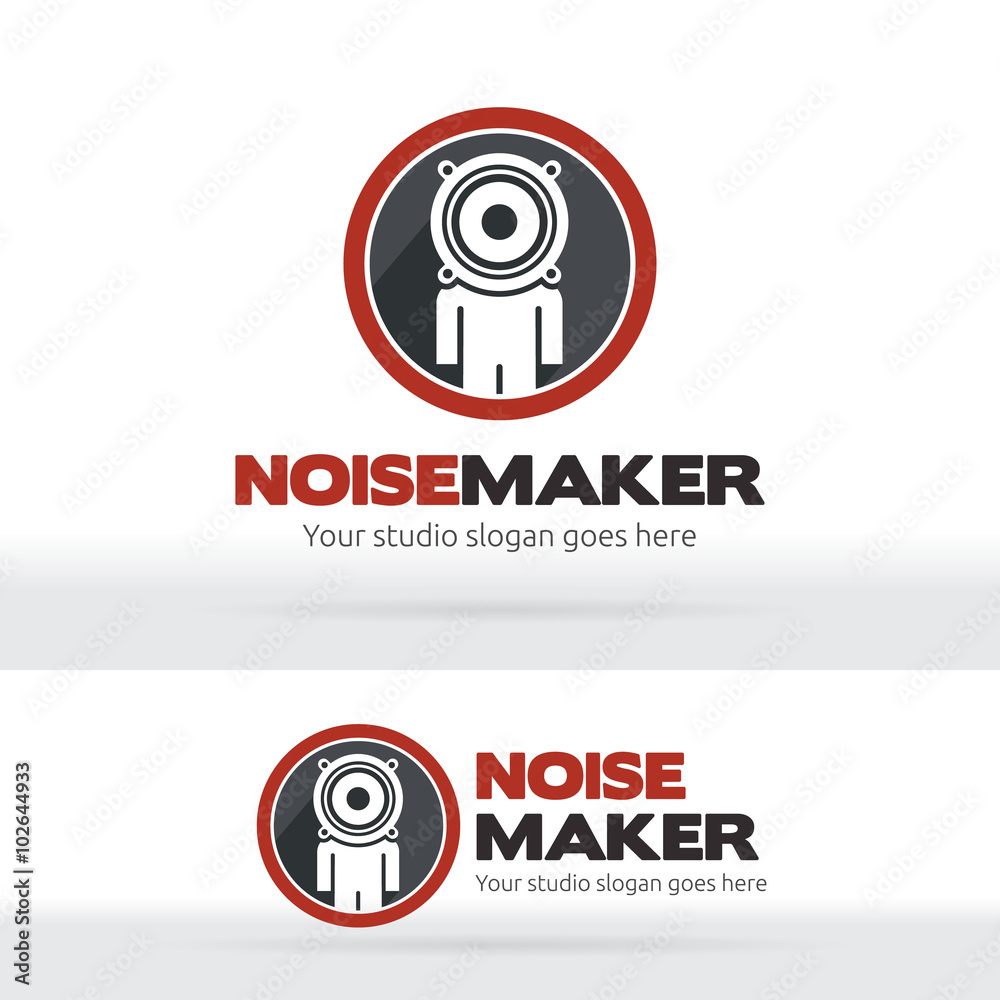 Noise maker, Music studio Brand identity, Human head speaker logo